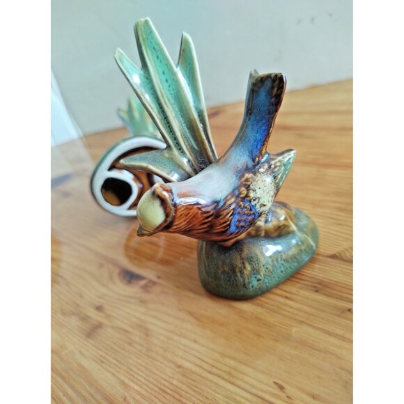 Vintage Ceramic set of two Hand Painted Bird Figurines 4" Tall - Picture 11 of 16